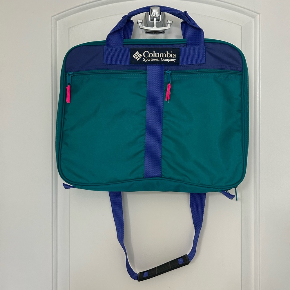 NWOT VTG Retro Neon Columbia Sportswear Messenger Laptop Bag Vintage 90s Look